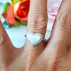 F2 NEW Pave Double Heart Diamond Ring